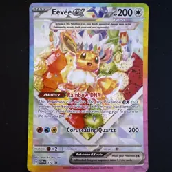 Pokemon TCG Prismatic Evolutions Eevee EX 174 Black Star Promo Card NM Condition - Image 1