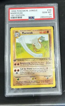 Marowak 39/64 Jungle 1st Edition PSA 10 🔥 Vintage Pokemon 1999 - Image 1