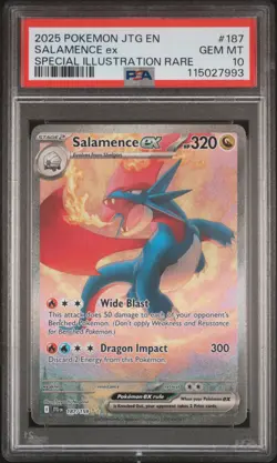 2025 POKEMON JTG EN-JOURNEY TOGETHER #187 SALAMENCE EX PSA 10 - Image 1