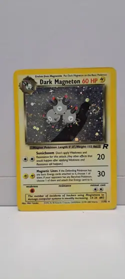 Dark Magneton 11/82 Team Rocket Holo Rare Pokemon TCG - Swirl - LP - Image 1