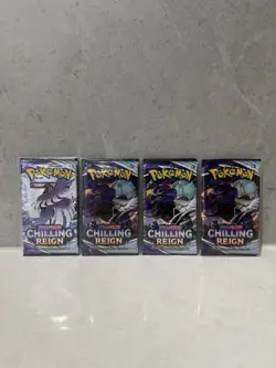 Pokemon TCG: 2021 Sword & Shield Chilling Reign Booster Pack x 4 BRAND NEW - Image 1