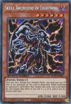 Yugioh! LP Skull Archfiend of Lightning - SGX3-ENE01 - Secret Rare - 1st Edition - Image 1