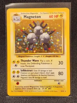 1999 Pokemon TCG Magneton Base Set 9/102 Unlimited Holo LP - Image 1