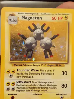 1999 Pokemon TCG Magneton Base Set 9/102 Unlimited Holo LP - Image 2