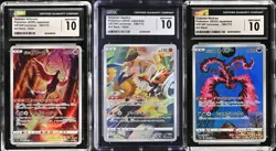 SET 3 CGC 10 Japanese Pokemon 182/172 188 190/172 G Articuno Zapdos Moltres S12a - Image 1