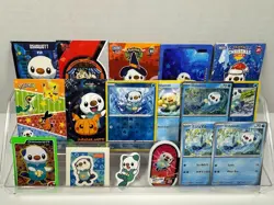 Pokemon Lot of 17 Cards and Stickers All Oshawott #501 Oshawott Only Pokemon Lot - Image 1