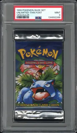 PSA 9 Sequential Graded Pokemon Base Set Unlimited Booster Pack Art Set - Image 1
