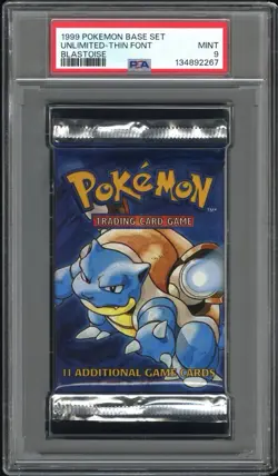 PSA 9 Sequential Graded Pokemon Base Set Unlimited Booster Pack Art Set - Image 2