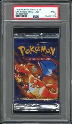 PSA 9 Sequential Graded Pokemon Base Set Unlimited Booster Pack Art Set - Image 3