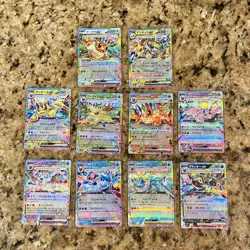 10 Card Set RR Eeveelution Eevee Evolution SV8a Terastal Festival Pokemon Lot A - Image 1