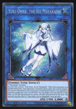 Yuki-Onna, the Ice Mayakashi - HISU-EN037 - Secret Rare - 1st Edition Yugioh - Image 1