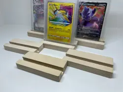 Get Graded Trading Card Stand Ply Wood Pokemon YuGiOh Magic Wooden Display READ - Image 5