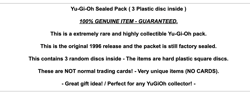 Yu-Gi-Oh SEALED 1996 Booster Pack RARE Og Anime Card 1st Edition Vintage YuGiOh - Image 2