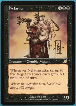 Nefashu Scourge NM Black Rare SIGNED MAGIC GATHERING CARD (ID# 295211) ABUGames - Image 1