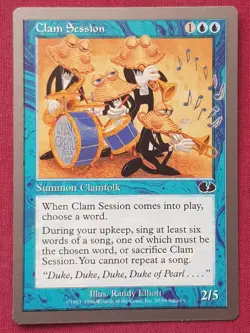Magic The Gathering UNGLUED CLAM SESSION blue card MTG - Image 1
