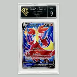 Pokemon Delphox V 173/196 Graded Trading Card 9 Slab TCG Holo Foil Full Art SWSH - Image 1