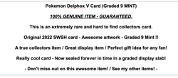 Pokemon Delphox V 173/196 Graded Trading Card 9 Slab TCG Holo Foil Full Art SWSH - Image 2