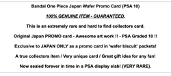 One Piece PROMO Rare PSA Graded 10 Trading Card Game Foil Manga TCG CCG Carddass - Image 2