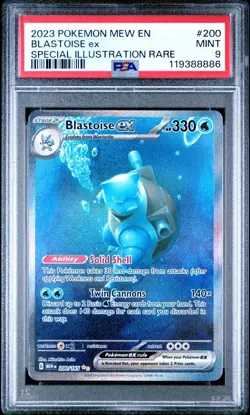 2023 POKEMON MEW EN 151 SPECIAL ILLUSTRATION RARE #200 BLASTOISE EX PSA 9 - Image 1