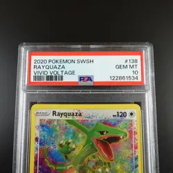 PSA 10 Rayquaza 138/185 Pokemon Vivid Voltage Amazing Rare Holo Graded Card - Image 2