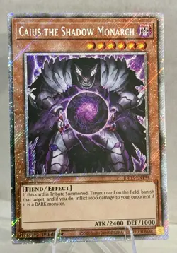 Yugioh Caius the Shadow Monarch RA03-EN194 Platinum Secret Rare YU-GI-OH! Card - Image 1