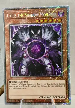 Yugioh Caius the Shadow Monarch RA03-EN194 Platinum Secret Rare YU-GI-OH! Card - Image 2