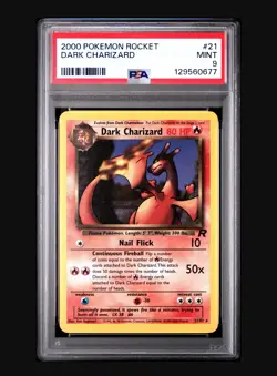 DARK CHARIZARD 21/82 POKEMON CARD 1999 TEAM ROCKET - PSA 9 MINT 🚀 🔥 - Image 2