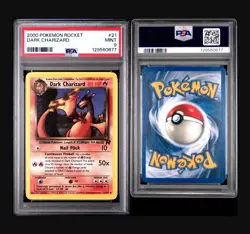DARK CHARIZARD 21/82 POKEMON CARD 1999 TEAM ROCKET - PSA 9 MINT 🚀 🔥 - Image 4