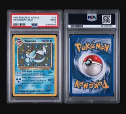 VAPOREON HOLO - 12/64 POKEMON CARD 1999 JUNGLE UNLIMITED- FRESH SLAB PSA 9 MINT - Image 4