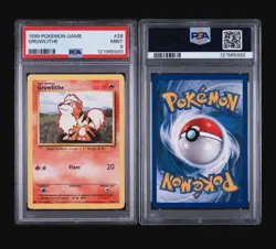 GROWLITHE 28/102 - BASE SET 1999 POKEMON CARD - FRESH SLAB - PSA 9 MINT - Image 4