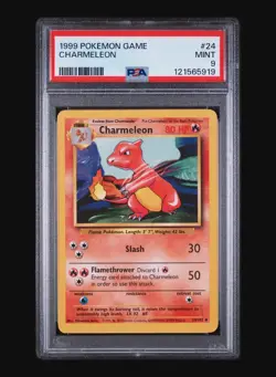 CHARMELEON 24/102 - BASE SET 1999 POKEMON CARD - FRESH SLAB - PSA 9 MINT - Image 2