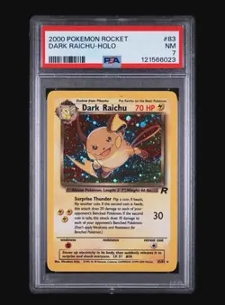 RAICHU HOLO 83/82 - TEAM ROCKET 1999 POKEMON CARD - PSA 7 NEAR MINT - Image 2