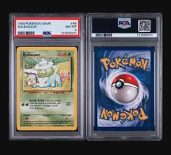 BULBASAUR 44/102 - BASE SET 1999 POKEMON CARD - FRESH SLAB - PSA 8 NM / MINT - Image 4