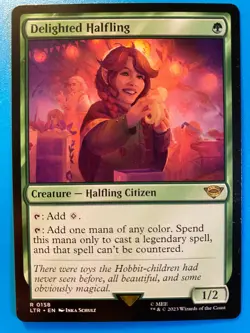 MTG 1x Delighted Halfling # 158 Lord of the Rings Magic the Gathering Card x1 NM - Image 1