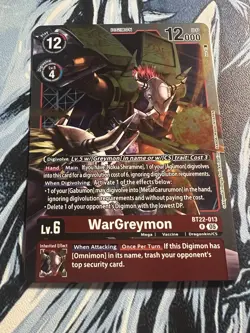 Digimon Card Game WarGreymon BT22-013 R Cyber Eden - Image 1
