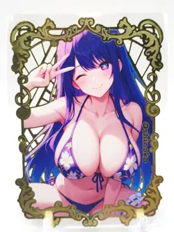 Goddess Story - Gold Metal Waifu Card - Ai Hoshino - NUMBERED #/100 - Image 1