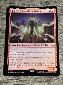 Electro, Assaulting Battery Foil MTG Marvel's Spider-Man NM English Rare - Image 1