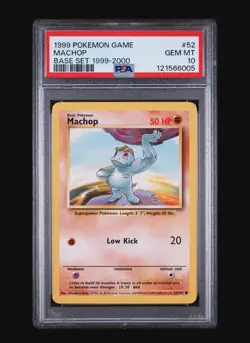 MACHOP 52/102 - BASE SET 1999-2000 POKEMON FRESH SLAB POP 149 PSA 10 GEM MINT 💎 - Image 2