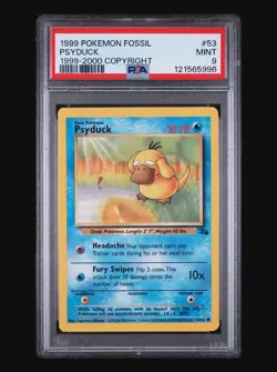 PSYDUCK 53/62 - FOSSIL 1999-2000 POKEMON - FRESH SLAB - POP 40 - PSA 9 MINT - Image 2