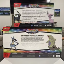 Pokemon TCG PRISMATIC EVOLUTIONS Premium Figure Collection Box And Mega Lucario! - Image 4