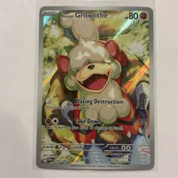 Perrins Hisuian Growlithe 181/167 TWM Rare NM Pokemon TCG Full Art - Image 1