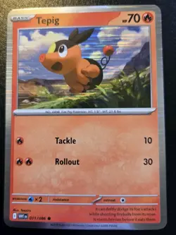 Tepig 011/086 Holo Common Promo Scarlet & Violet: White Flare Pokemon TCG - Image 1