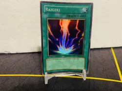 Yugioh Raigeki LOB-E042 Super Rare HOLO MISPRINT - Image 1
