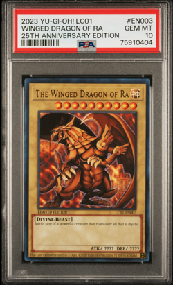 PSA 10 The Winged Dragon of Ra 25th Anniversary EN003 2023 YU-GI-Oh! Legendary - Image 1