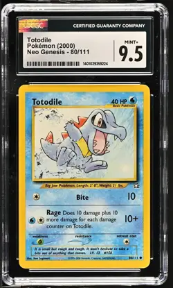 Totodile 80/111 Neo Genesis Common Pokemon Trading Card CGC 9.5 Mint+ - POP 10🔥 - Image 1