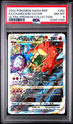 PSA 8 NM-MINT Charizard VSTAR SWSH262 PROMO Ultra-Premium UPC Pokemon Card - Image 1