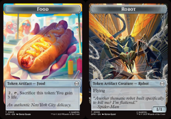1x Food (5) // Robot (6) Token - Foil MTG Marvel's Spider-Man NM Magic Foil - Image 1