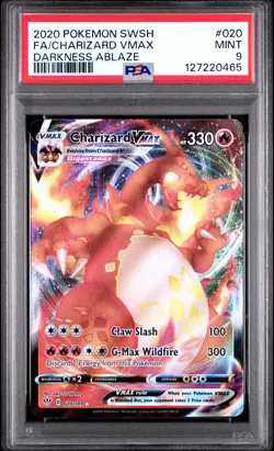 2020 Pokemon Sword & Shield Darkness Ablaze #020 Fa/Charizard Vmax PSA 9 - Image 1