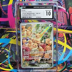 Eevee Twilight Masquerade IR CGC 10 Illustration Rare TWM 188/167 Pokemon TCG - Image 1