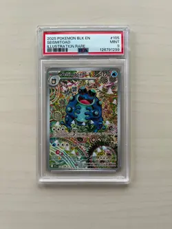 2025 pokemon black bolt en seismtoad illustration rare #105 psa 9 - Image 1